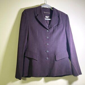 Women's Size 4 Cypress Grove Dark Purple 100% Silk Gabardine Button Down Jacket